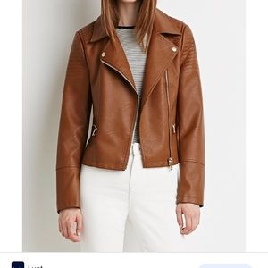 Forever 21 brown leather jacket in size  medium